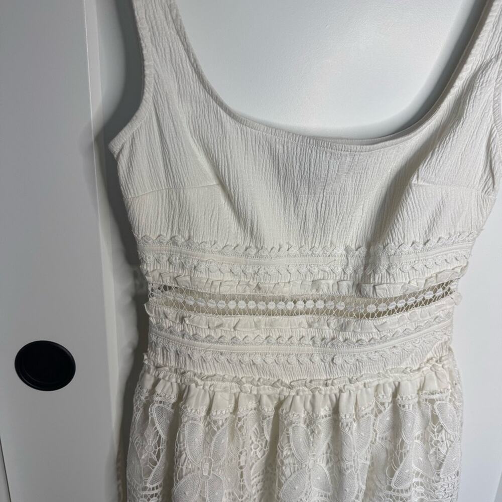 Anthropologie Vineet Bahl Scoop Neck Lace White Tank Midi Dress Size XS - Picture 3 of 7